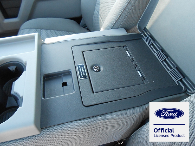 Ford F-150 Fold Down Armrest Center Console Safe: 2015-2016
